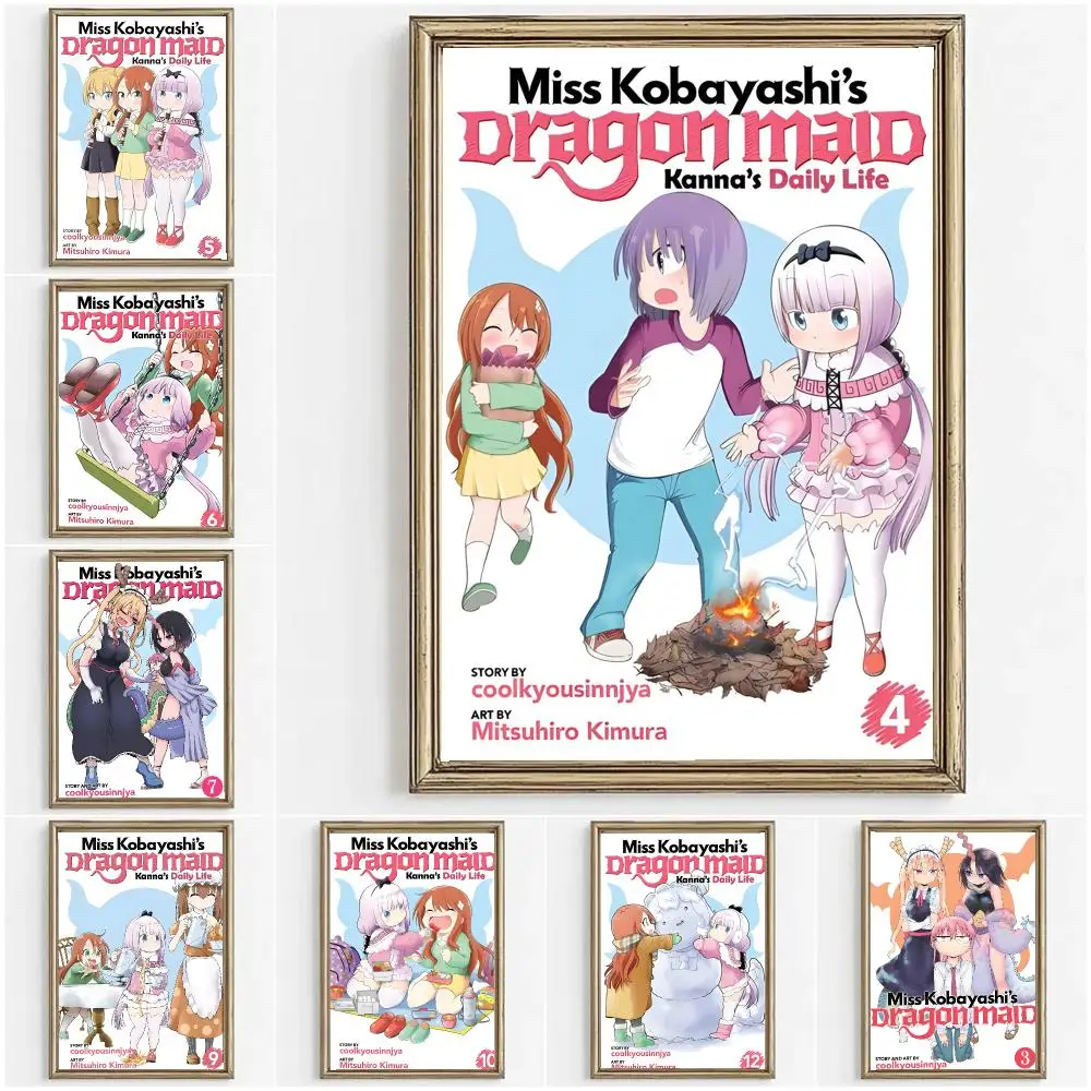 Miss Kobayashi's Dragon Maid Painting Calligraphy Canvas Painting Art For Bedroom  Home Decor Wall Decoration Decals Gift