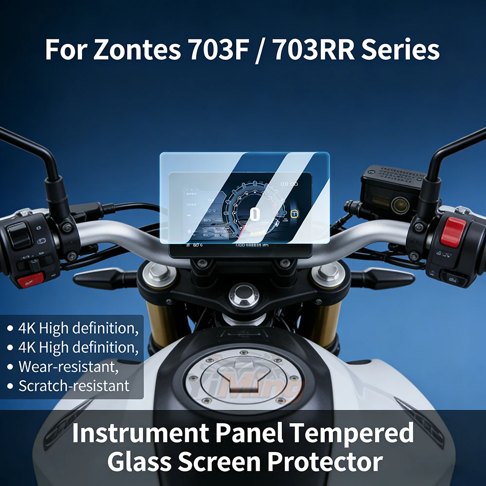 4K High-definition Motorcycle Cluster Scratch Protection Film Instrument Panel Tempered Glass Screen For ZONTES 703F 703 RR