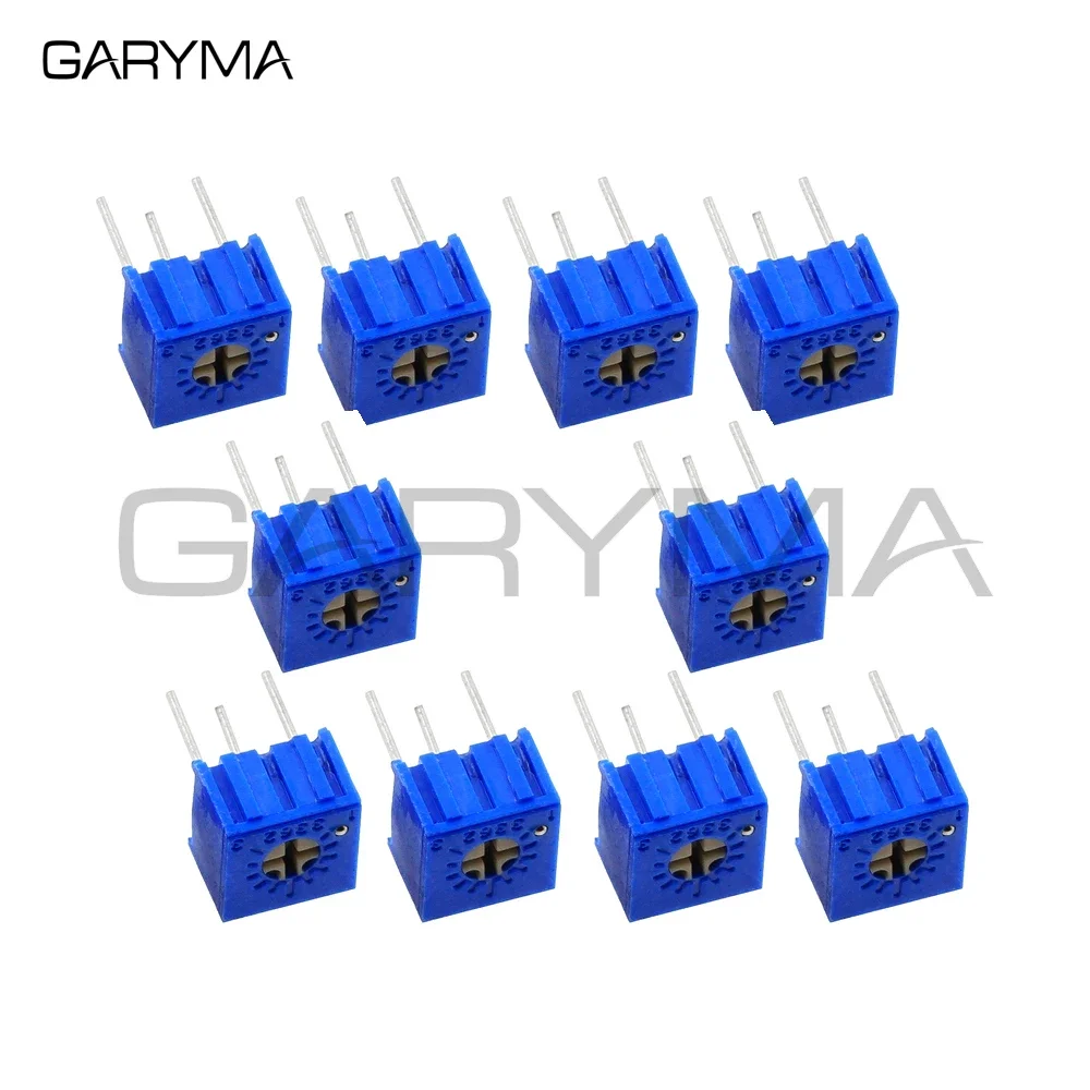 10Pcs 3362P Series Resistance 50 100 200 500 ohm 1K 2K 5K 10K 20K 50K 100K 200K 500K 1M ohm Trimpo Trimmer Potentiometer