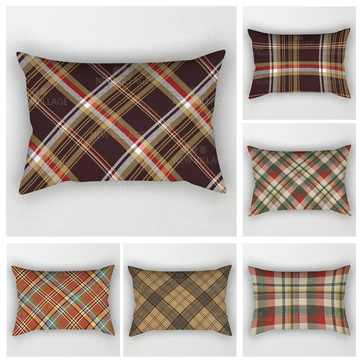 Simple line checkered pillowcases sofa cushion covers home decoration pillowcases can be customized for you at 30x50 40x60 50x80