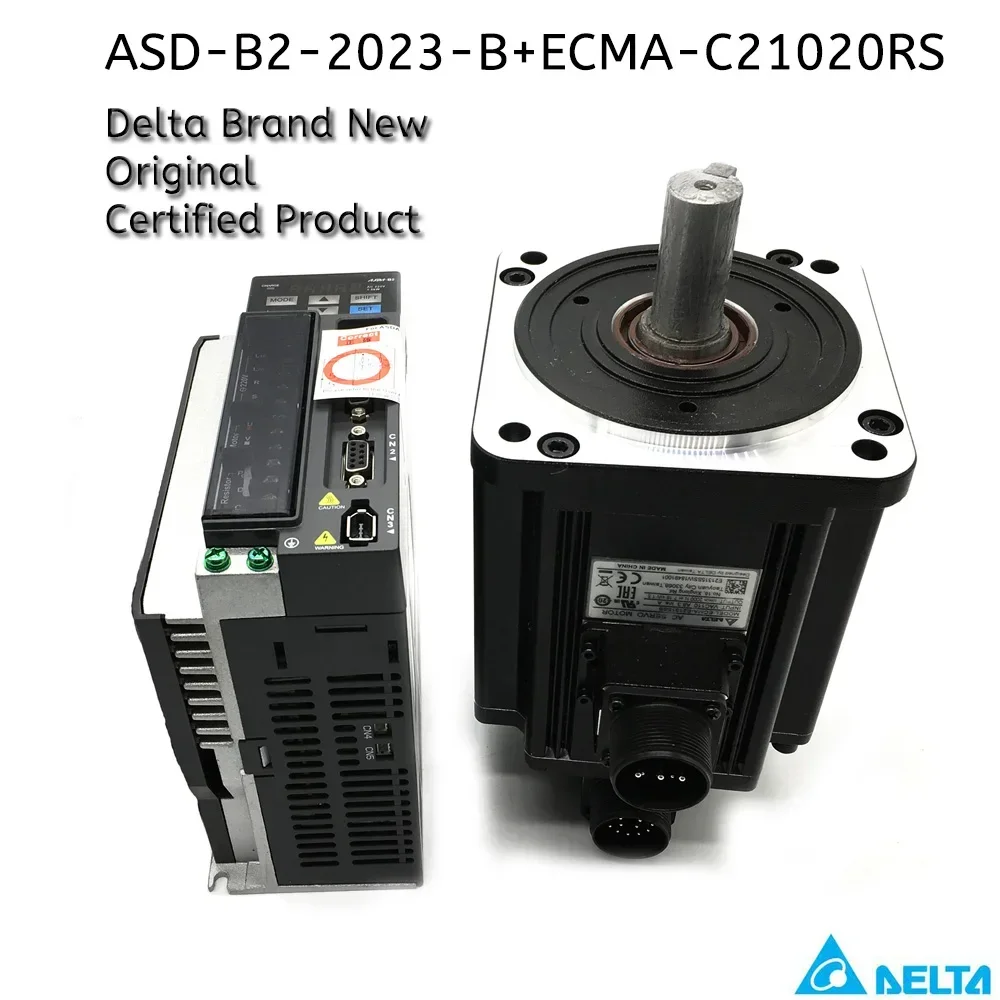 Delta 2KW 6.37NM 100mm Flange AC Servo Motor Drive Kit ASD-B2-2023-B ECMA-C21020RS ECMA-C21020SS Brake 3PH 220V 3000rpm 2000W