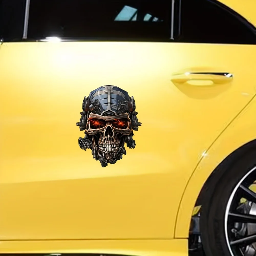 2024 New Design Skeleton Head Car Stickers Auto Door Body Styling Motorcycle Tank Waterproof Decals Computer Skull Decoration