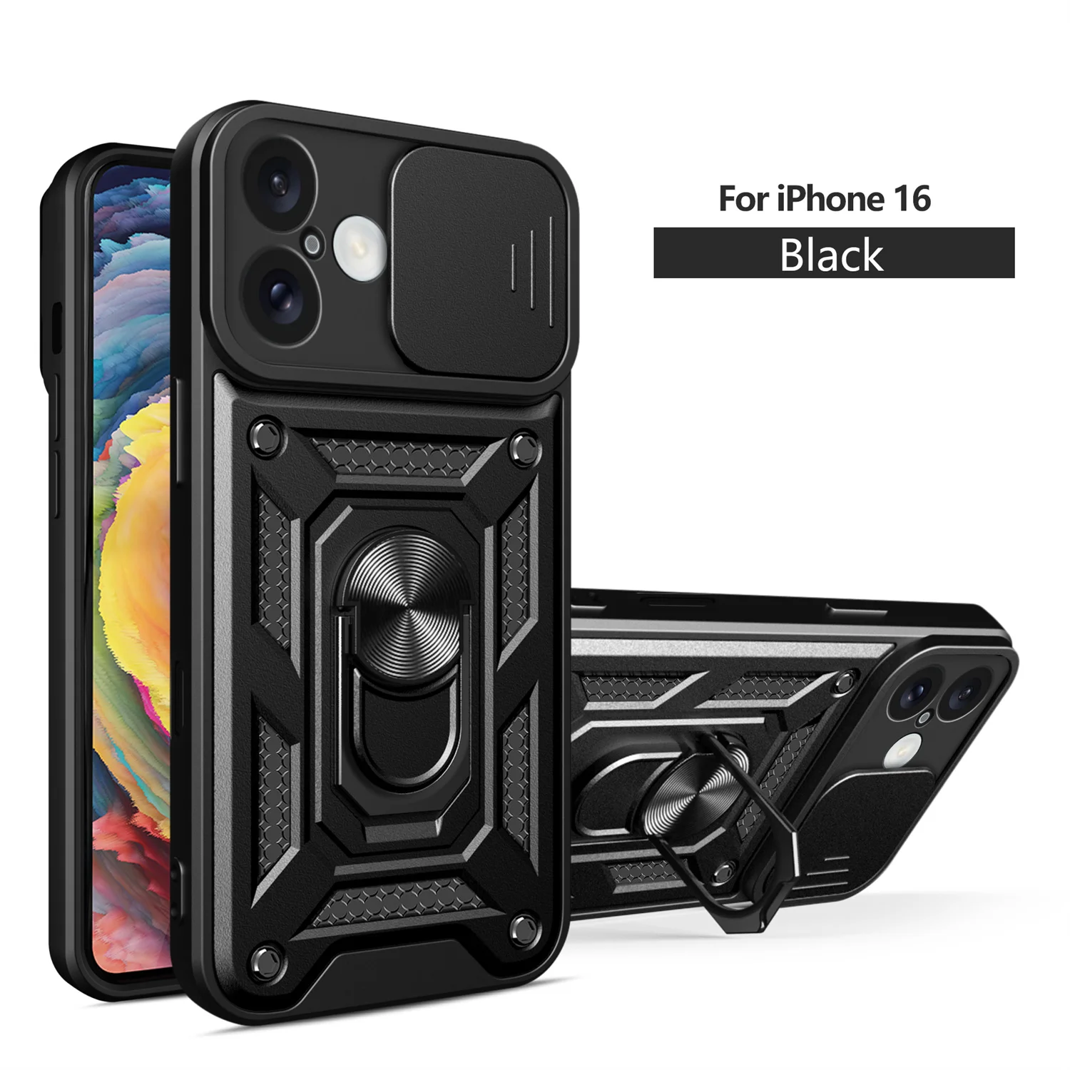 Für iphone 16 halterung Auto Halter Telefon Abdeckung Für IPHONE 16 Fall Kamera schutz Stoßfest Rüstung Fall Für