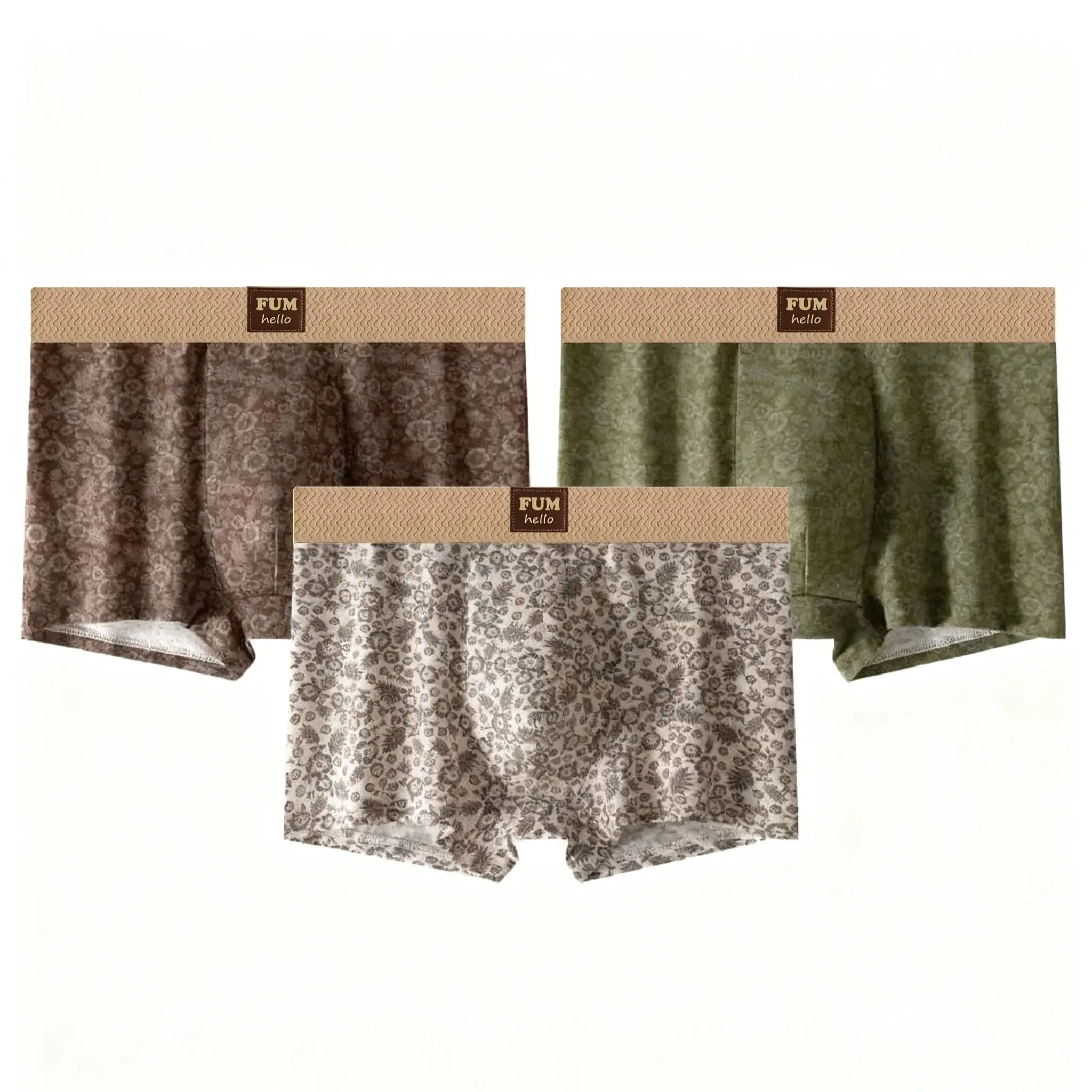 

3 Piece Retro Ethnic Style Printed Men's Underwear Comfortable And Soft Men's Underwear Casual Men's Underwear Hot Underwear