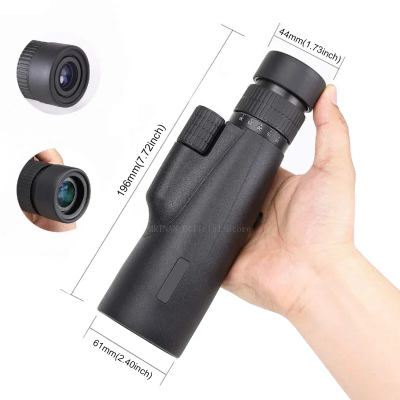 Monocular telescopio HD zoom 10-30x50 con trípode y clip para teléfono - imagen 5