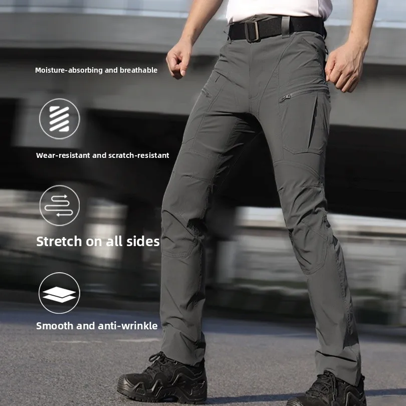

Lightweight Tactical Outdoor Commuter Casual Pants for Men Qui Dry Enhanced Version Workwear Summer Loose Fit Straight Leg