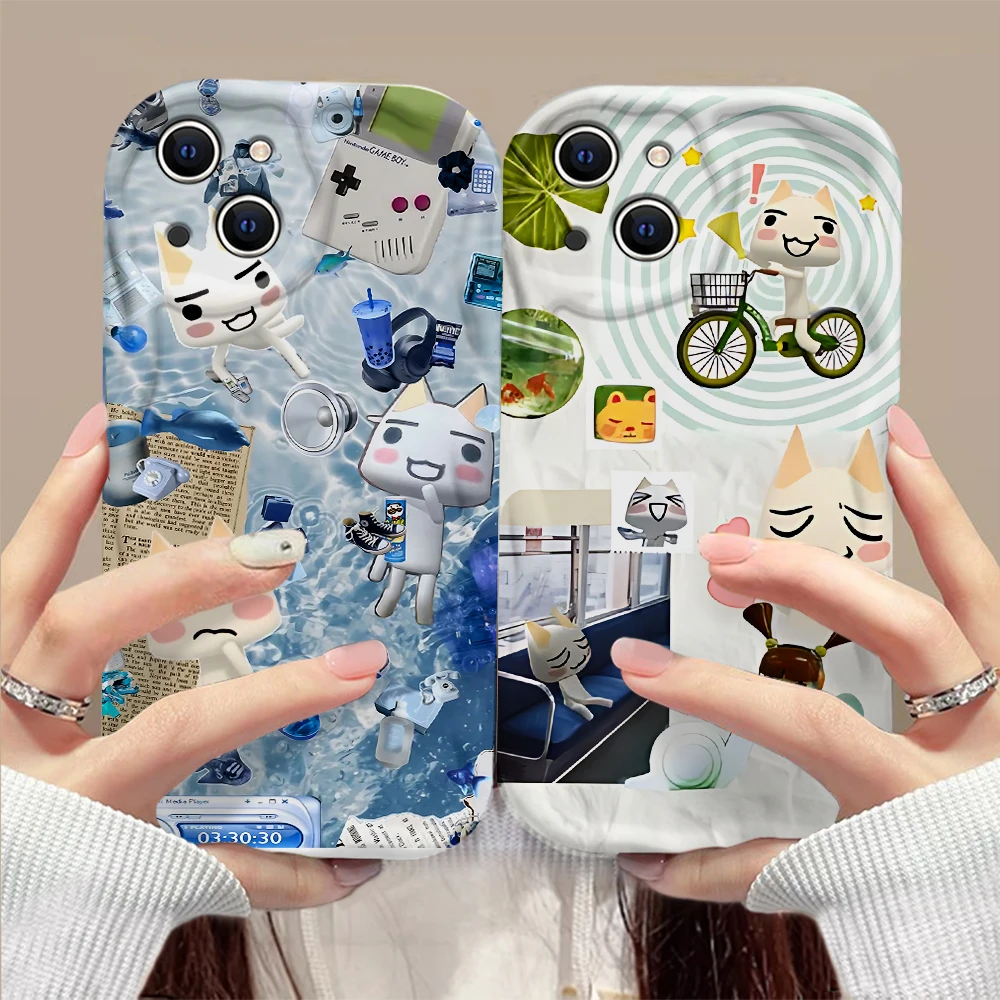 INS Cute Toro Inoue Cat 3D Wave Case For Xiaomi Redmi 13C 12 12C 10 10C 9 9C A1 A2 K50 K40 Note 13 12 11 10 Pro Plus 4G 5G Cover