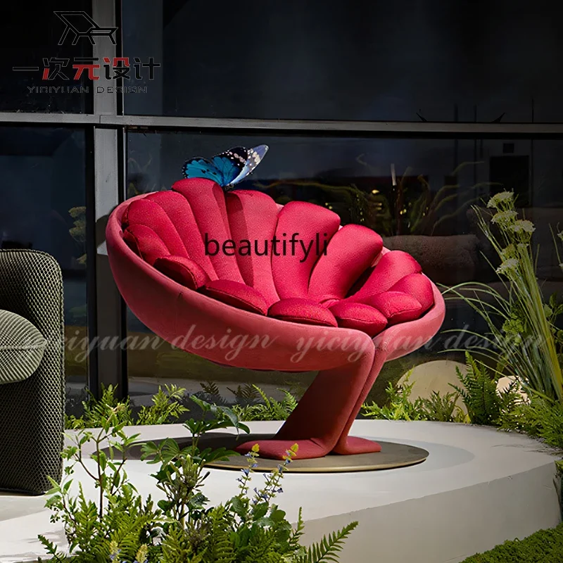 TTT Household Creative Petal Sofa Chair Nordic Light Luxury Soft Bag Leisure Chair Designer Homestay Model Room