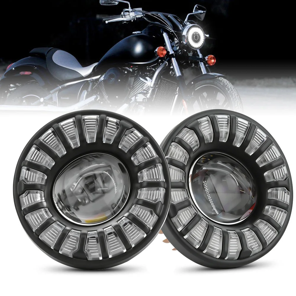 Motorcycle LED Headlight for Motorcycle JEEP Wrangler JK Harley Touring Road King Yamaha 3Inch Round LED Headlight