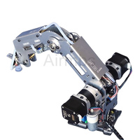 Arduino 4 DOF Metal Manipulator Mechanical Robotic Arm Claw Kit with Stepper Motors Suction Cup Graspe Handle Industial Model