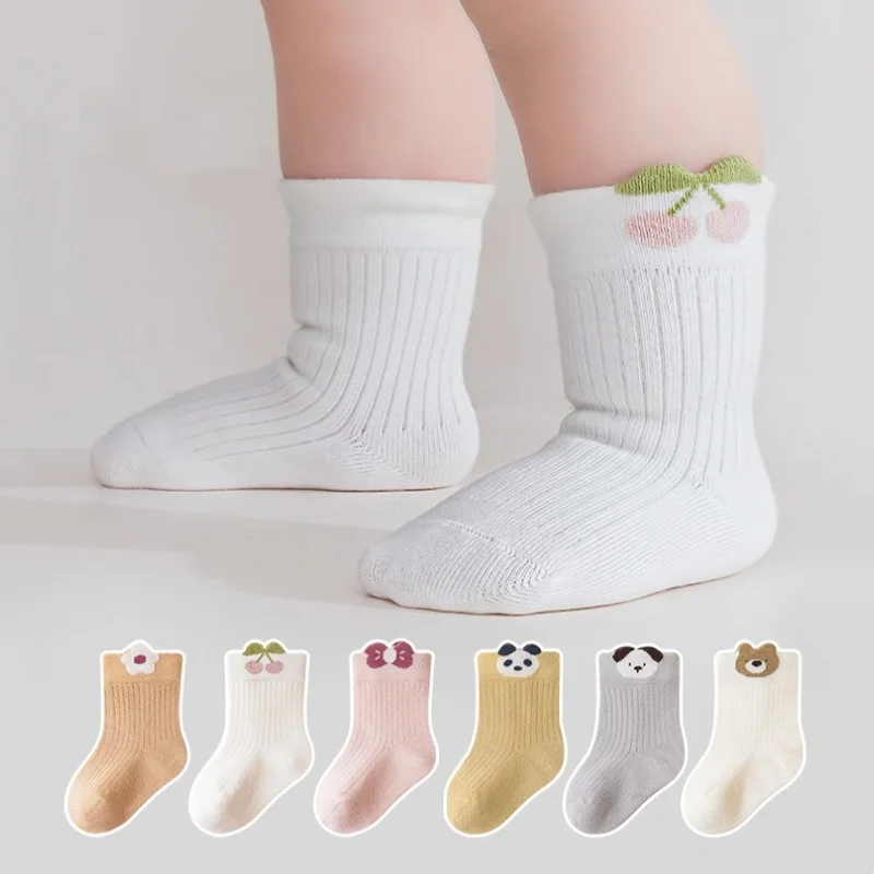 

3Pairs/Lot Baby Boy Girl Socks Soft Cotton Fashion Cartoon Print Kids Socks Infant Toddler Casual Socks For Boys Girls 0-5Years