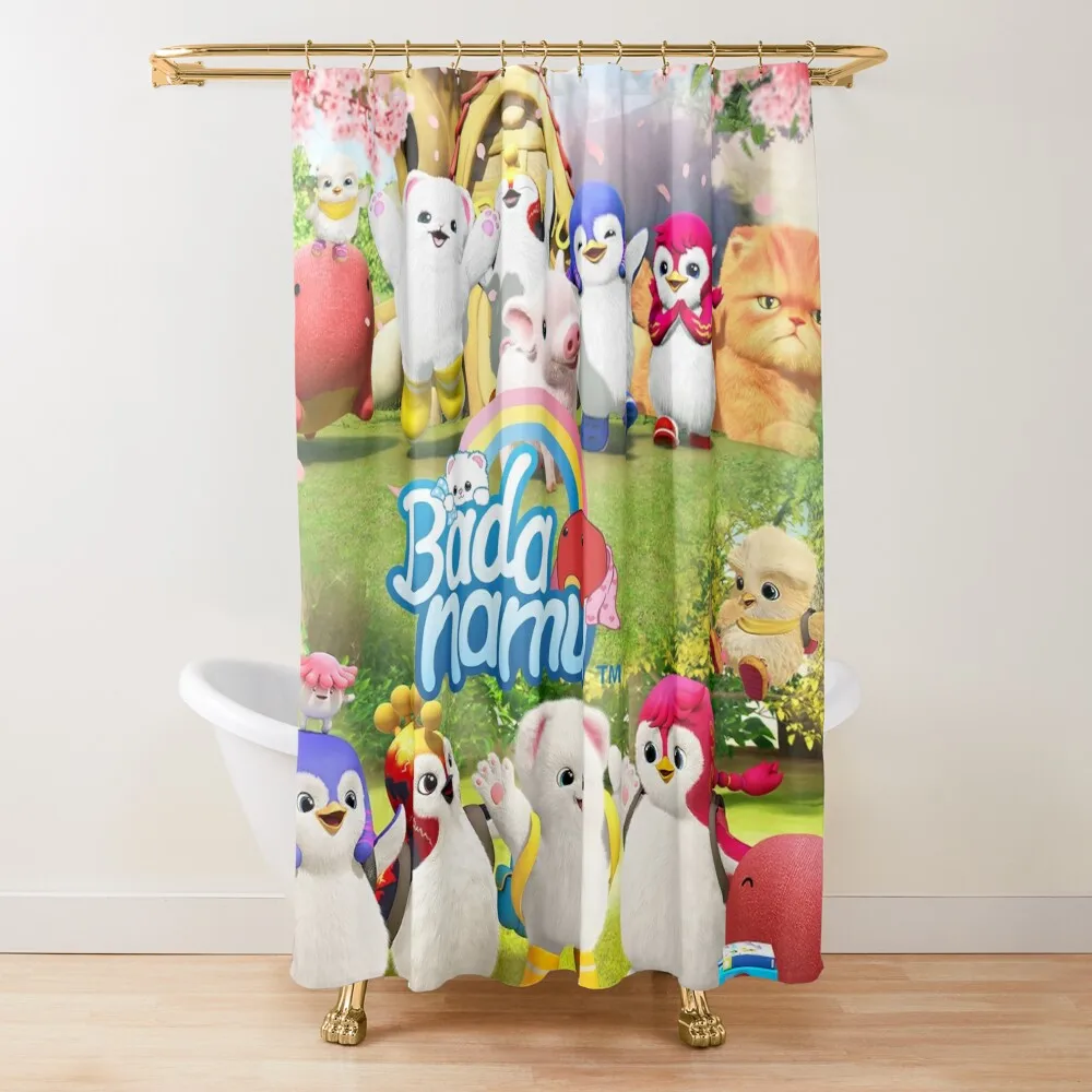 

Sixba character Cartoon Logo Shower Curtain Waterproof Fabric Shower Bathroom Accessories Bathroom Deco Shower Set Curtain