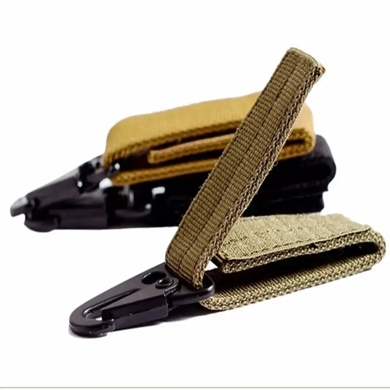 1-2 قطعة مشبك معلق تكتيكي مولي حزام من النايلون حلقة تسلق حزام مثلث مفتاح سلسلة للتسلق في الهواء الطلق أداة تخييم ملحق