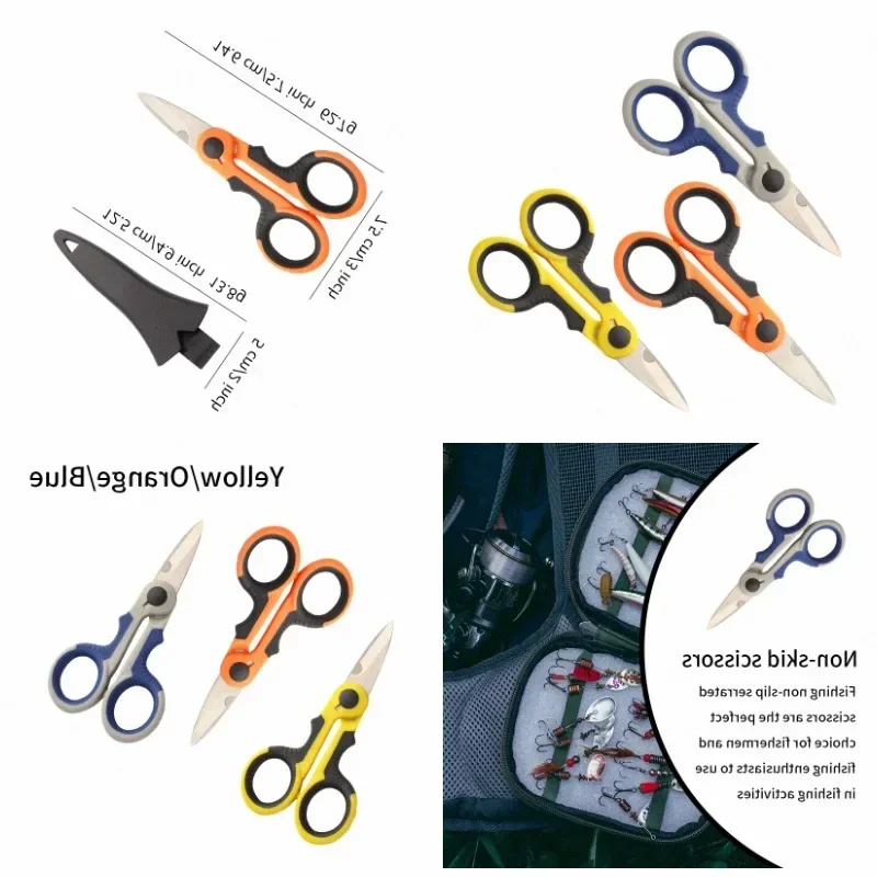 Stainless Steel Serrated Wire Stripper Scissors Multi Purpose Cutter For Fishing Line Electrician Home Office Work