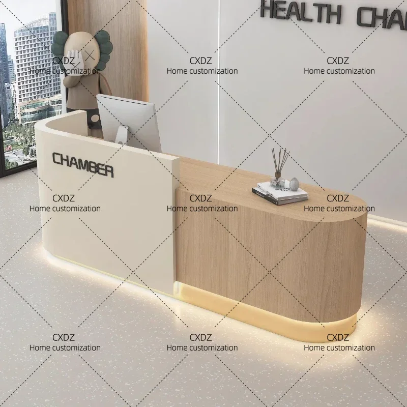 XX Deep Storage Front Desk Reception Counter Clinic Long Classic Reception Desks Luxury Business Mostrador Recepcion