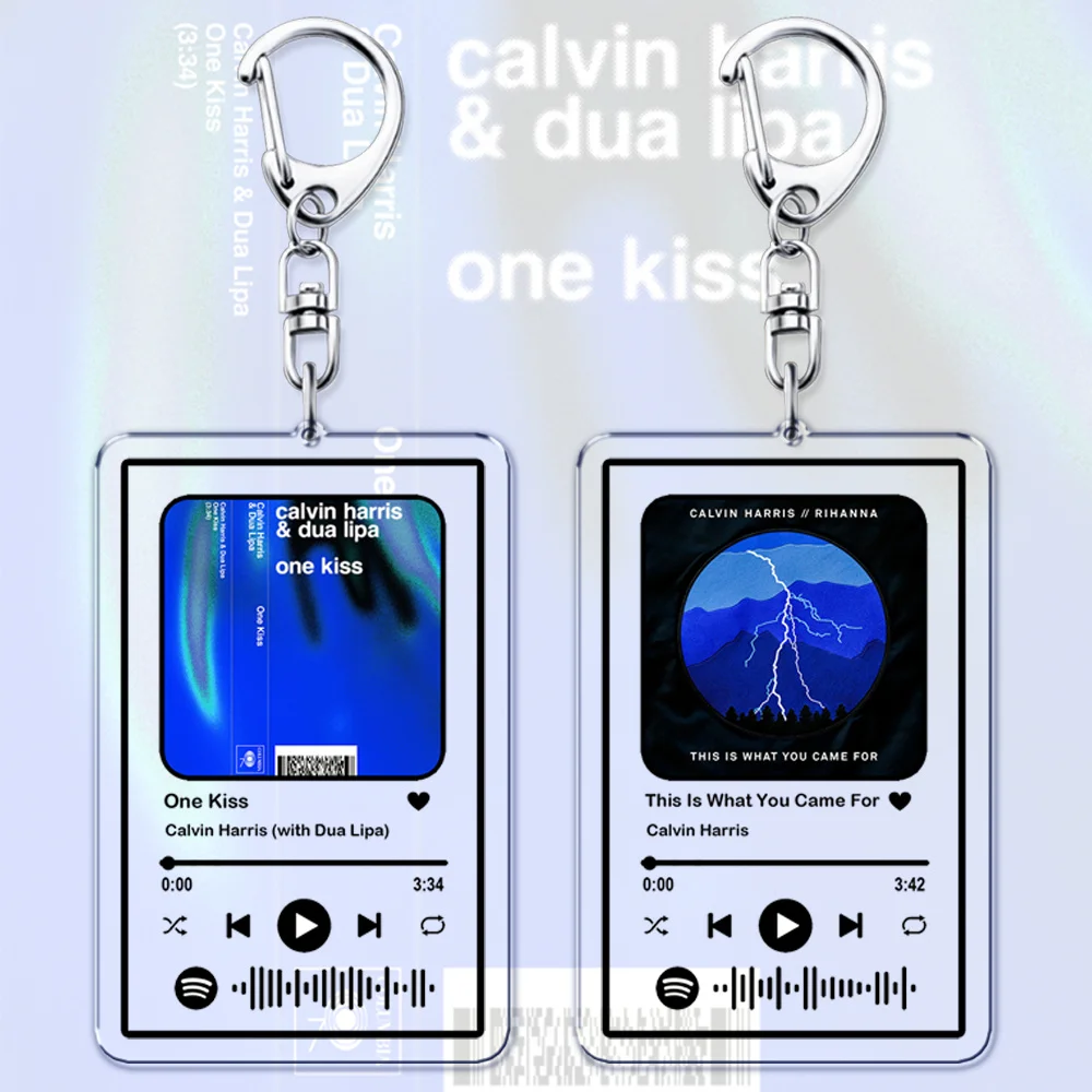 Popular Britain DJ Keychains for Women Accessories Bag Music Song Playlist with Code Pendant Keying Jewelry Fans Friends Gifts