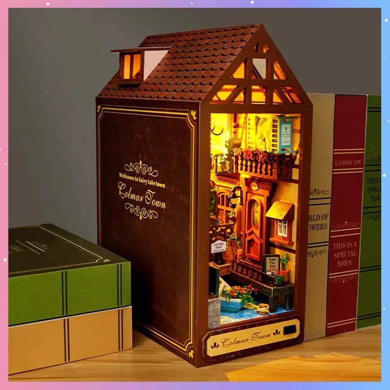 DIY Book Nook Kit Leisurely Years Series With LED Light Creative Handmade Assembled Model Building DIY House Desktop Decor Gift