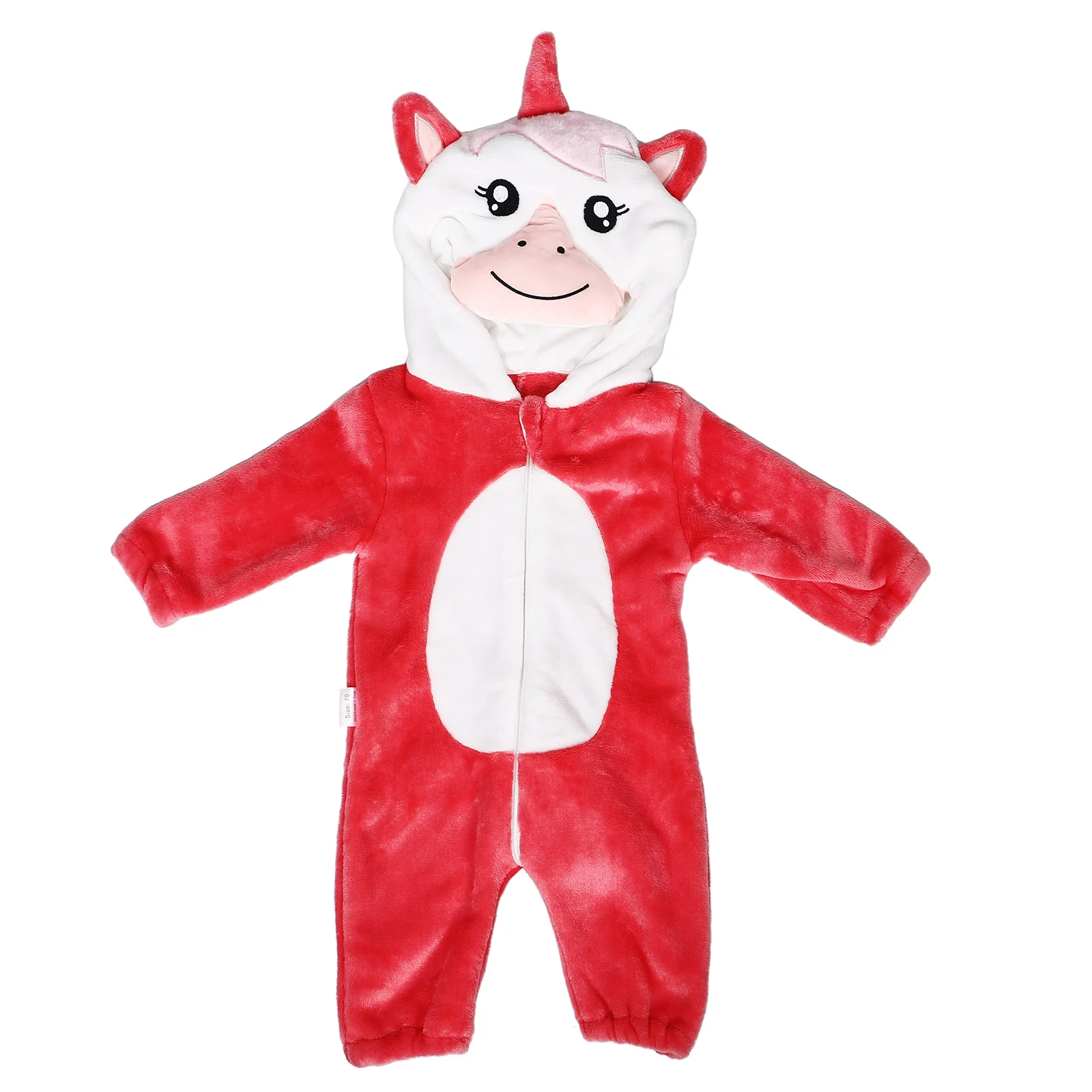 

Soft Flannel Unicorn For Kids Halloween Cosplay Outfit Baby Cartoon Jumpsuit Open Front Design Comfortable Toddler Sleepwear