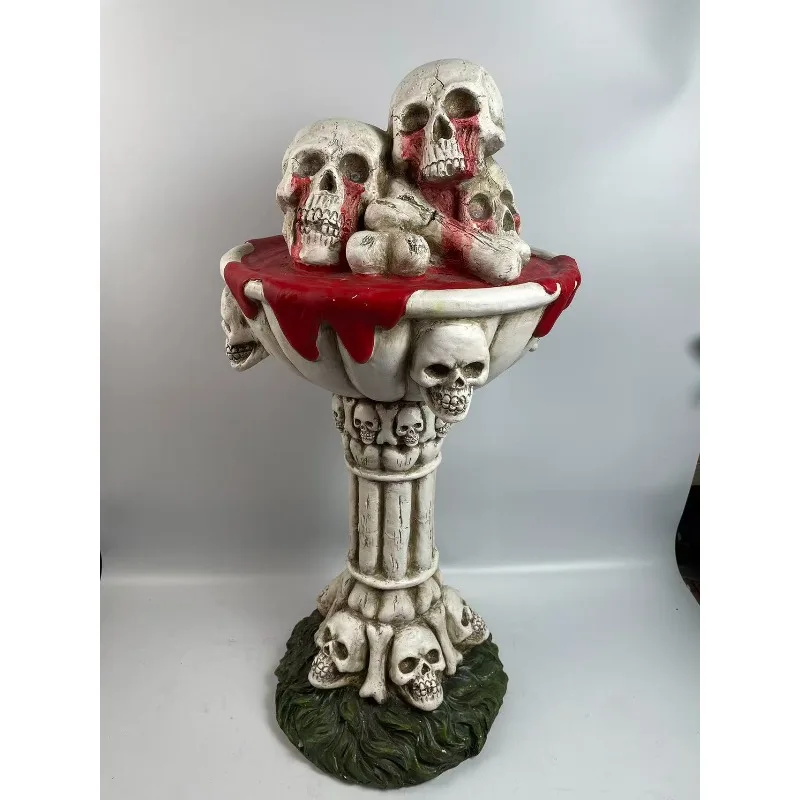 Halloween glowing skull resin crafts ghost doll floor ornament dark collectibles