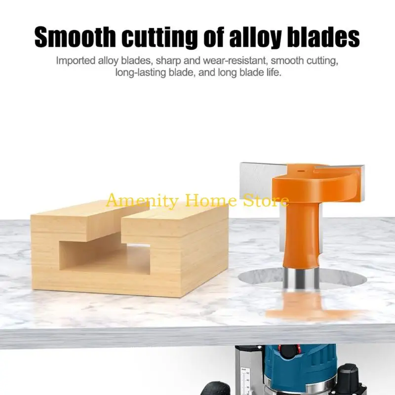 F26C T Track Slotting Router Bit Router Bit 8mm Schank metalen frezen Cutter voor houtgraving Tool T Slot Cutter Accessoires