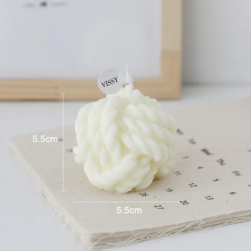 Creative Handmade Wool Ball Candle Aromatherapy Candle Gift Box INS Photo Props Essential Oil Scented Candle Home Decoration