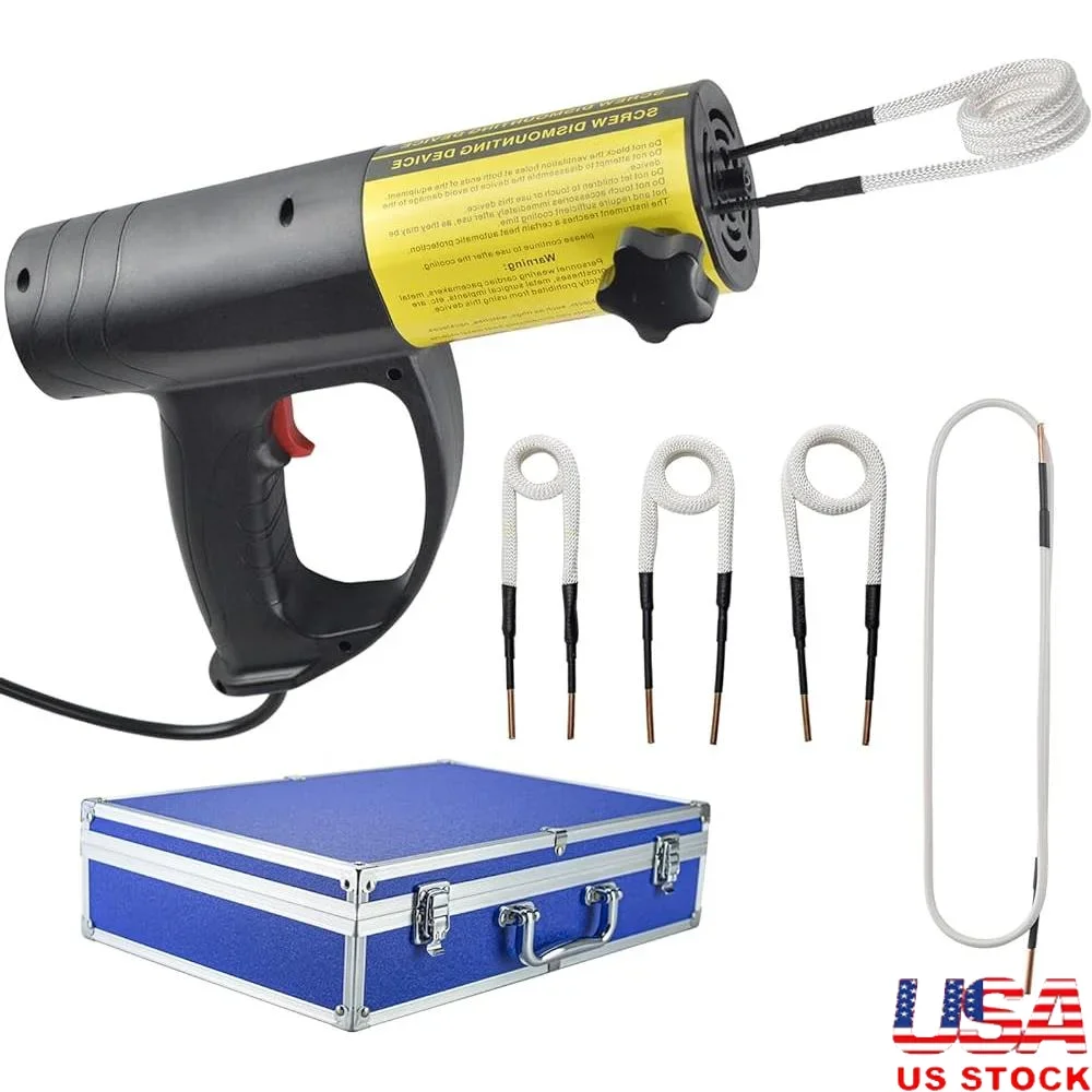 

1500 Вт Инструмент для снятия болтов индукционного нагревателя Ручной беспламенный нагревательный комплект Быстрый нагрев 4 катушки Эргономичный дизайн Безопасный Эффективный