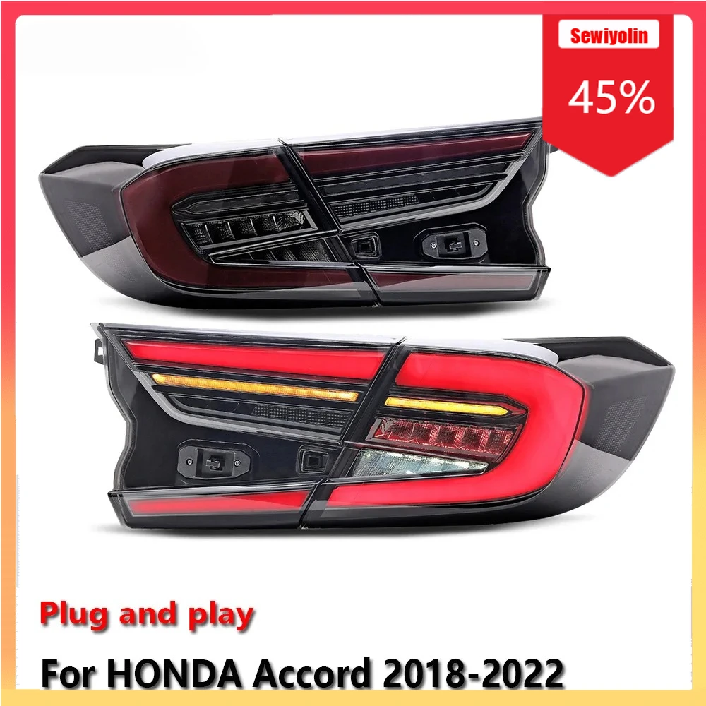 

Автомобильный светодиодный задний фонарь, автомобильные детали для HONDA Accord 2018-2022, авто противотуманные DRL, стоп-сигнал, указатель поворота, Plug and Play