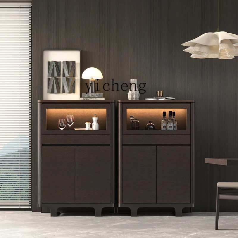 

TQQ light luxury simple living room side cabinet industrial dining room glass against the wall wine cabinet storage locker