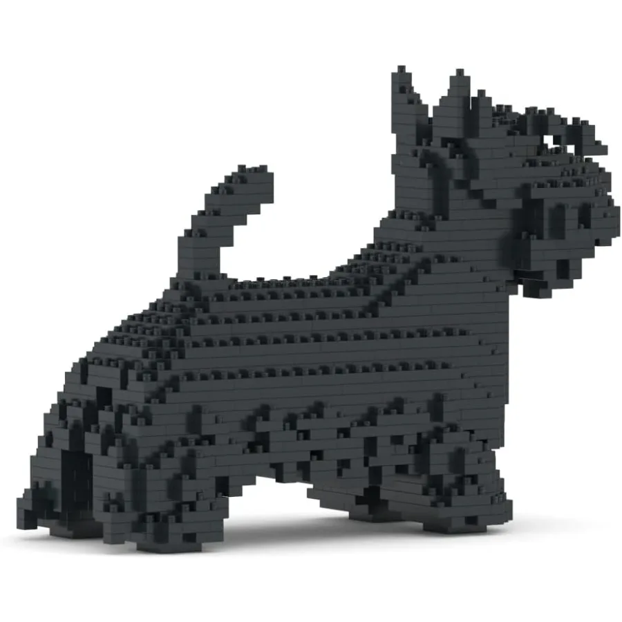 JEKCA Scottish Terrier 01SM01 Blocos de construção de plástico para cães para entusiastas avançados, ideais para construção criativa e coletora