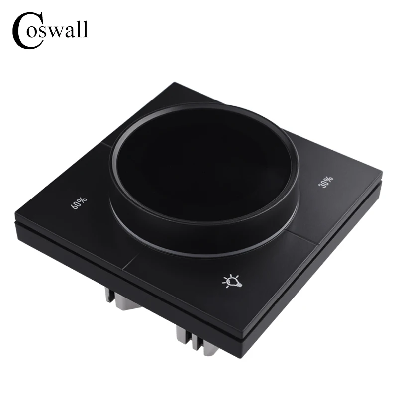 COSWALL Infinite Knob Dimmer Regulator Zigbee 3.0 PC Panel Wall Light Switch 150~300W AC 110-240V Digital LCD