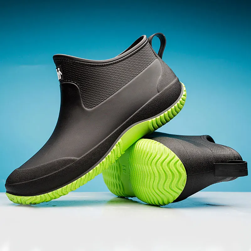 

Мужские резиновые сапоги, Короткие Водонепроницаемые ботинки, Удобная нескользящая обувь для шеф-повара, обувь для рыбалки, для дождливой погоды