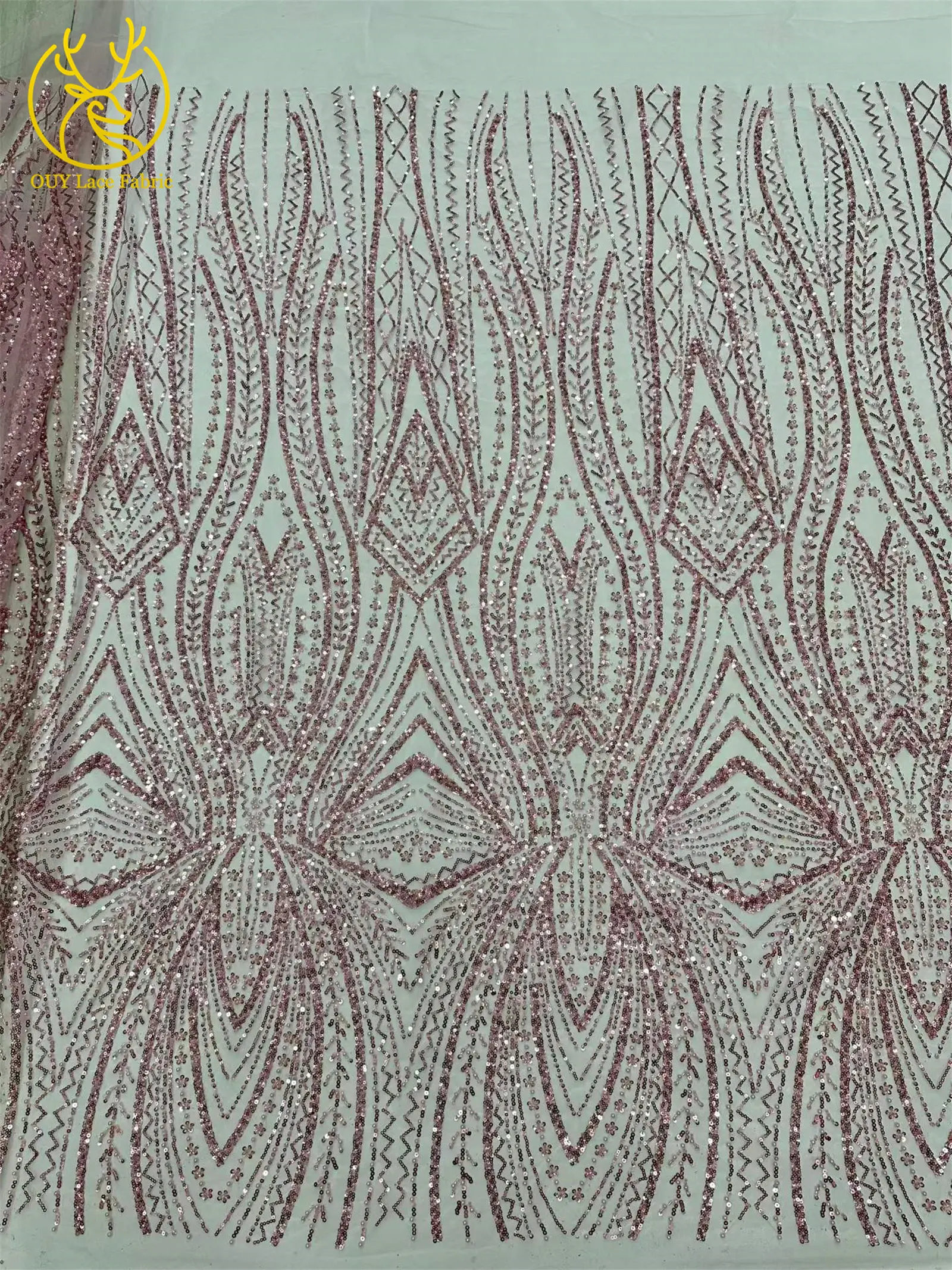 Exquisiter bunter afrikanischer Perlen-Mesh-Spitzenstoff, 5 Yards, hochwertiger französischer Tüll-Spitzenstoff zum Nähen von Brautkleidern – Detail 24