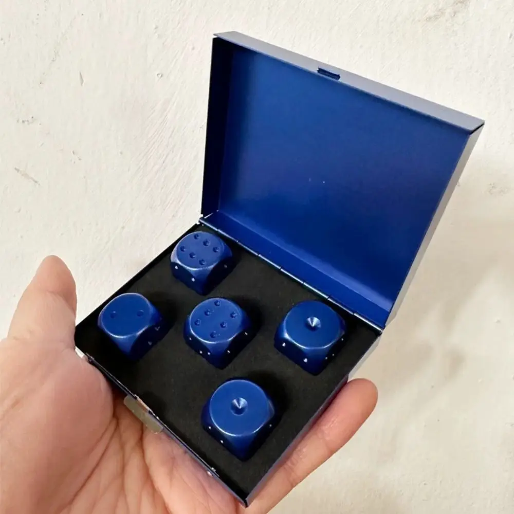

Aluminum Alloy 5 in1 Metal Dices 6 Sided Figurines Metal Solid Dice Metal Cube Hand Polished Rounded Corners Dice Set