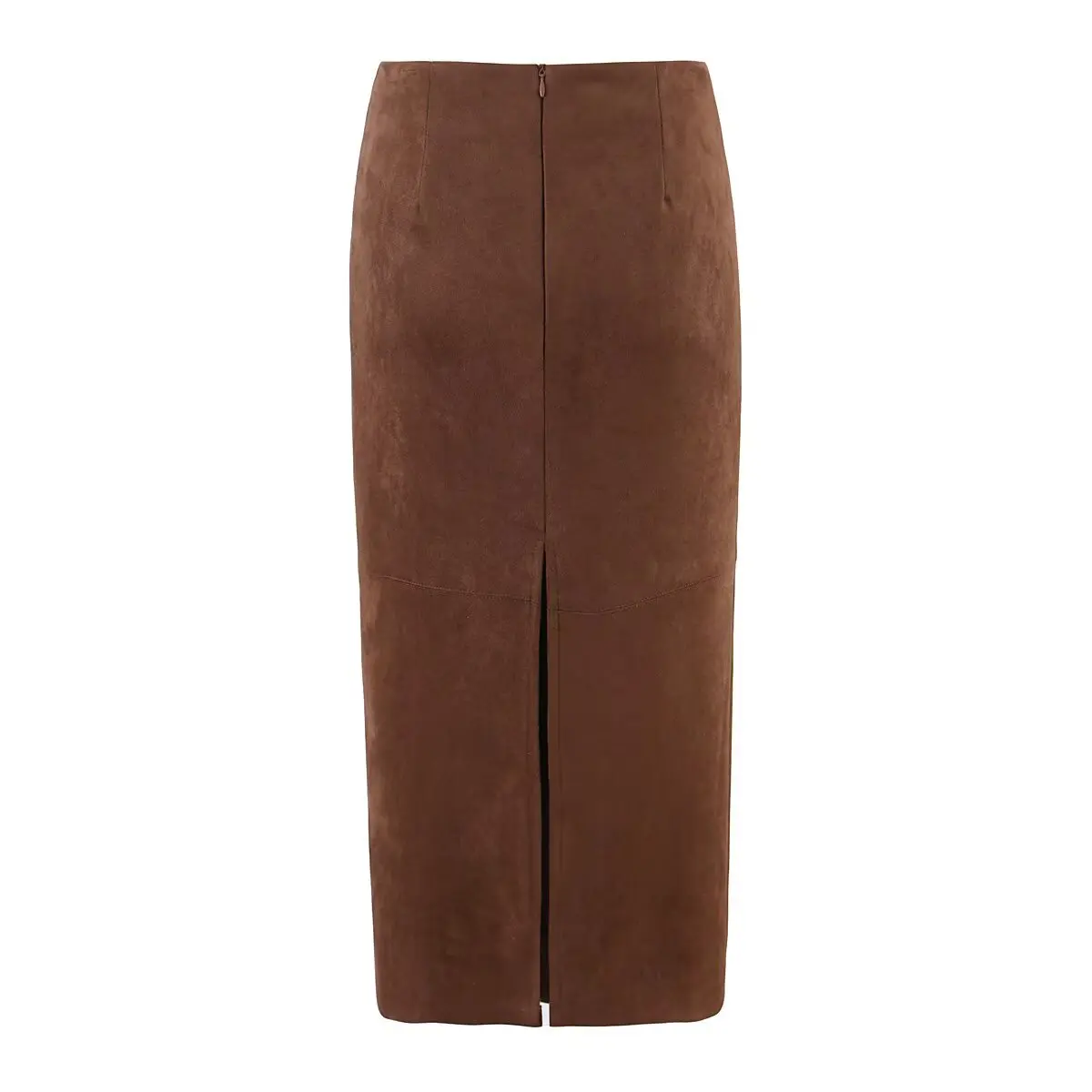 جديد الخريف الشتاء عالية الخصر الجلد المدبوغ تنّورة مجسّمة للنساء ميدي العجل ميدي حزمة طويلة الوركين عودة الشق التنانير الكاكي القهوة #4