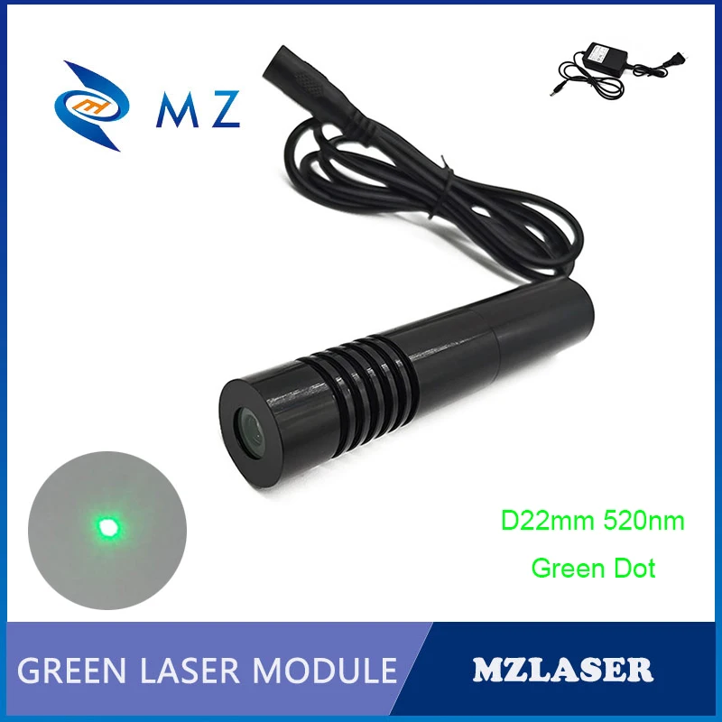 

Hot Selling Compact D22x110mm 520nm 150mw Green Dot Laser Diode Module With Adapter Supply Industrial Grade