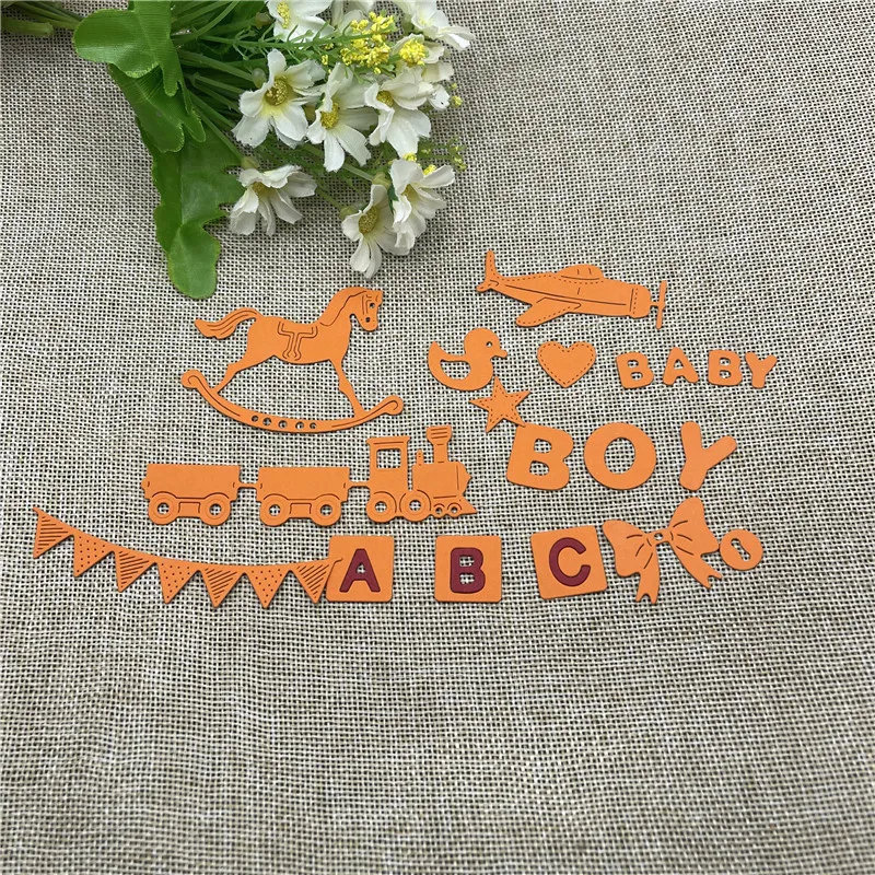 12PCS-SET BOY BABY Lacemetal cutting dies mold Round hole label tag Scrapbook paper craft knife mould blade punch stencils dies 3