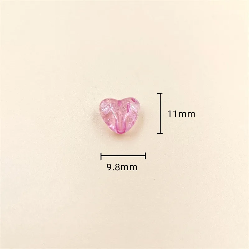 20pcs/bag 11mm/12mm Crack Heart Shape DIY Beads For Jewelry Making Accessories Bracelet Earrings Pendant Handing Craft