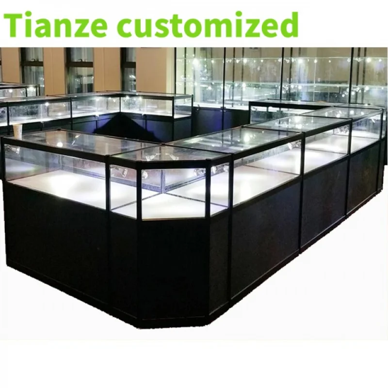 

(Customized) Cheap aluminum glass display showcase Cabinet design