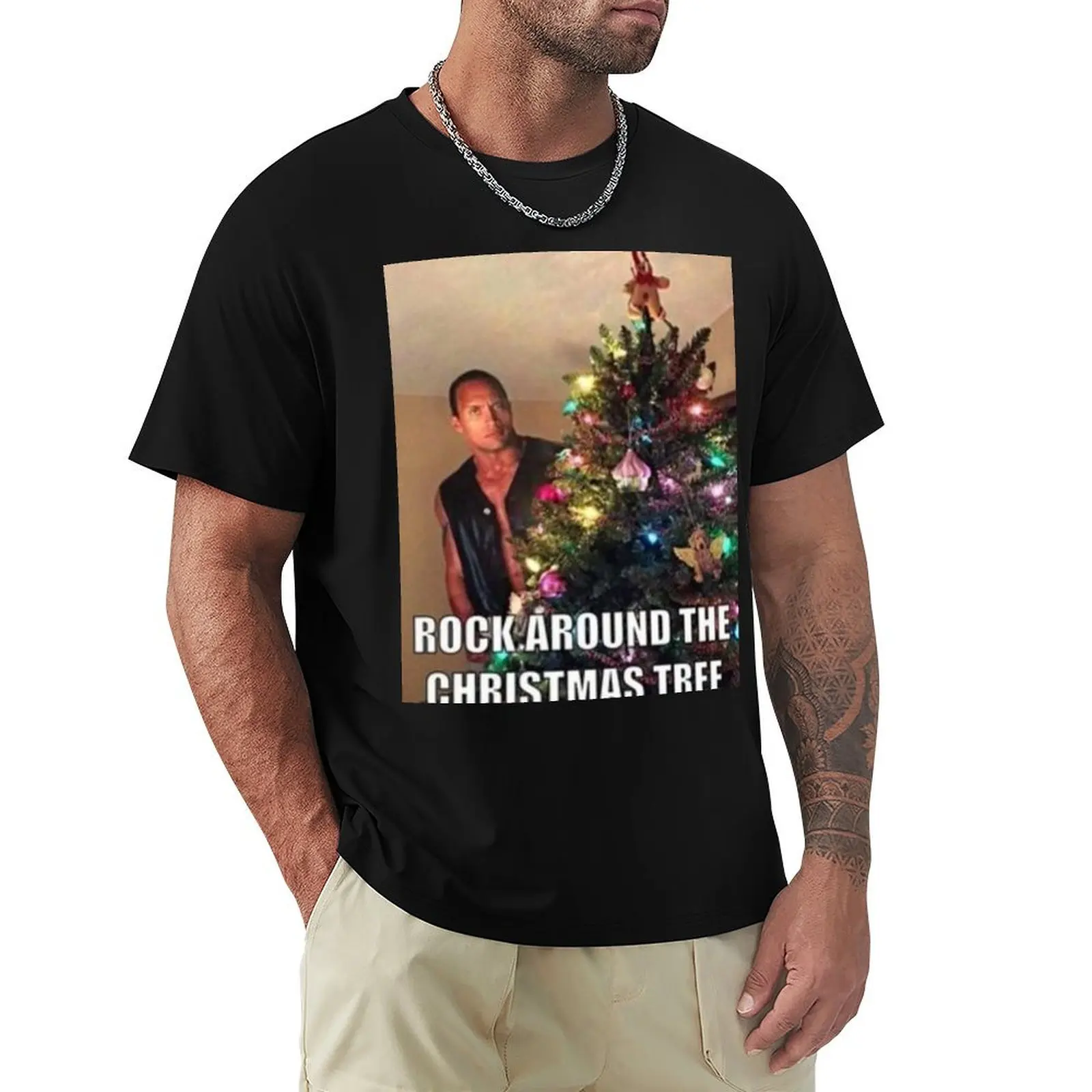 

The rock around Christmas tree T-Shirt funny gifts Personalized t-shirt blanks mens graphic t-shirts big and tall