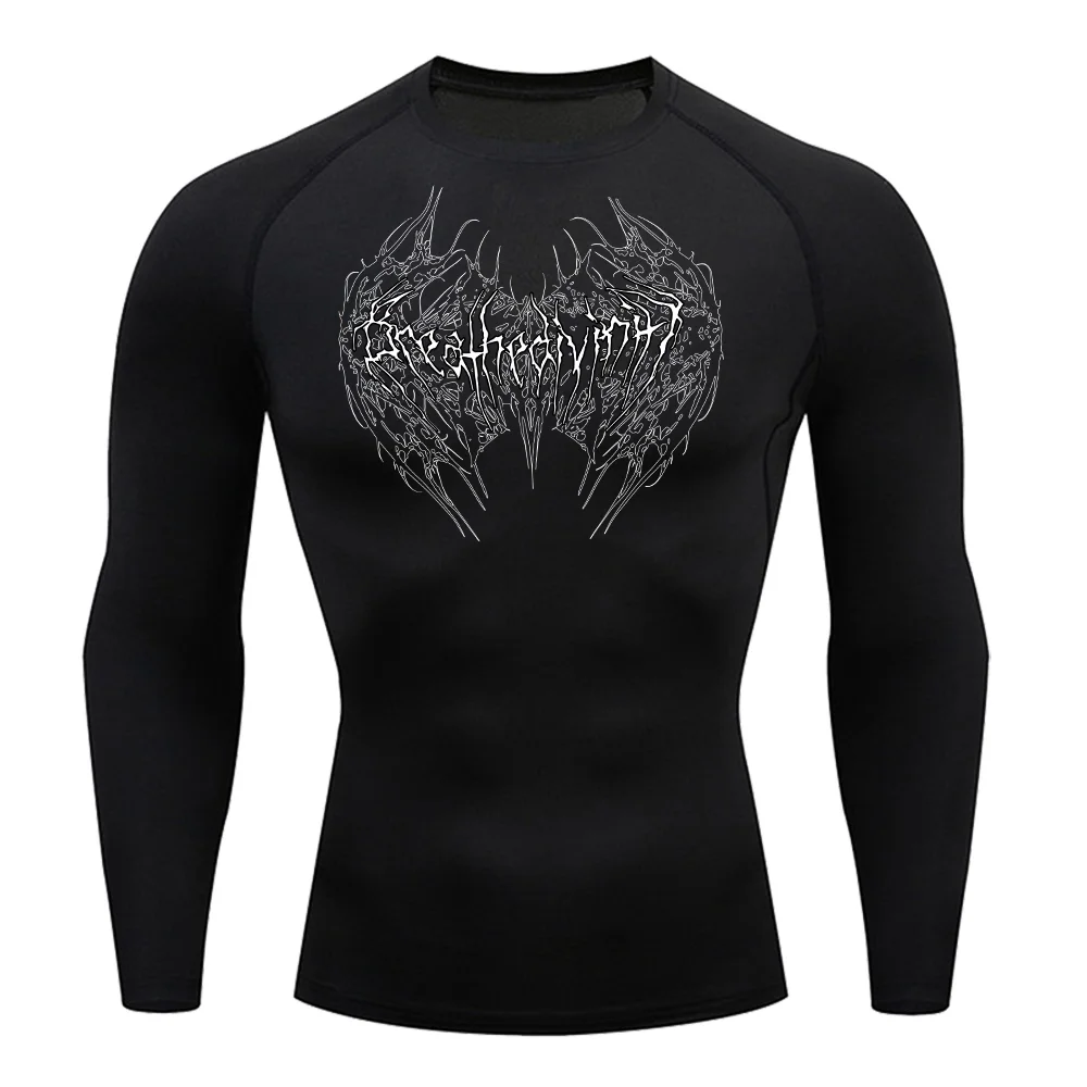 New Compression Printed T-shirt Versatile  Multifunctiona  Elastic  Comfortable Fashionable  Classic  Sports Gym Outdoor Jogging