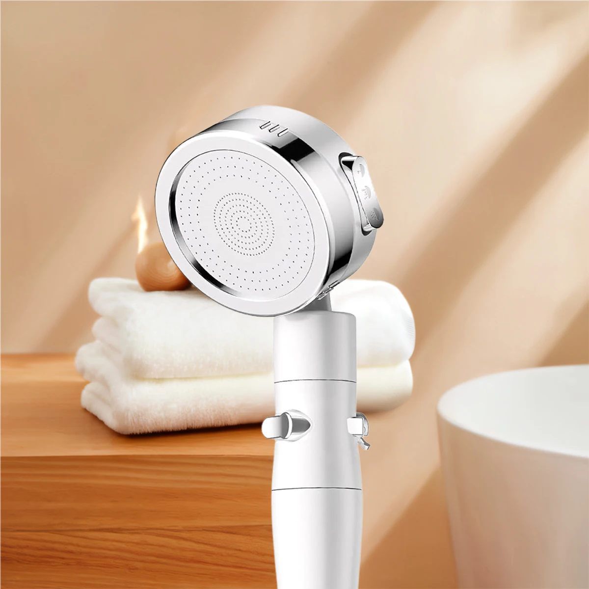 Shower Head Water-saving Showerhead Water Purification Pressure Boosting Ultra-fine Water Flow Water Stop Button Bathroom