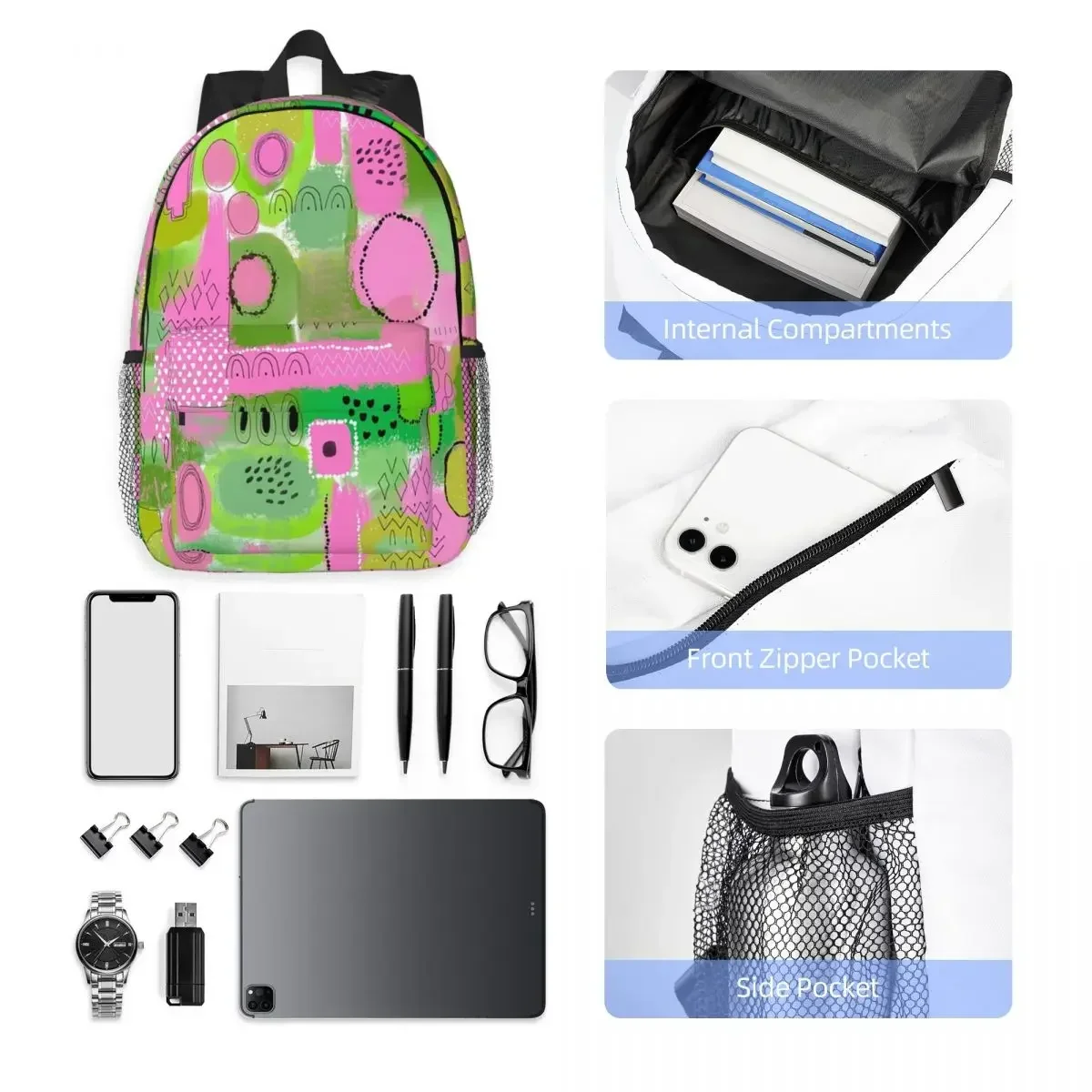 Розовые и зеленые рюкзаки с лабиринтом, подростковая сумка для книг, повседневные школьные сумки для студентов, дорожный рюкзак, сумка на плечо большой вместимости