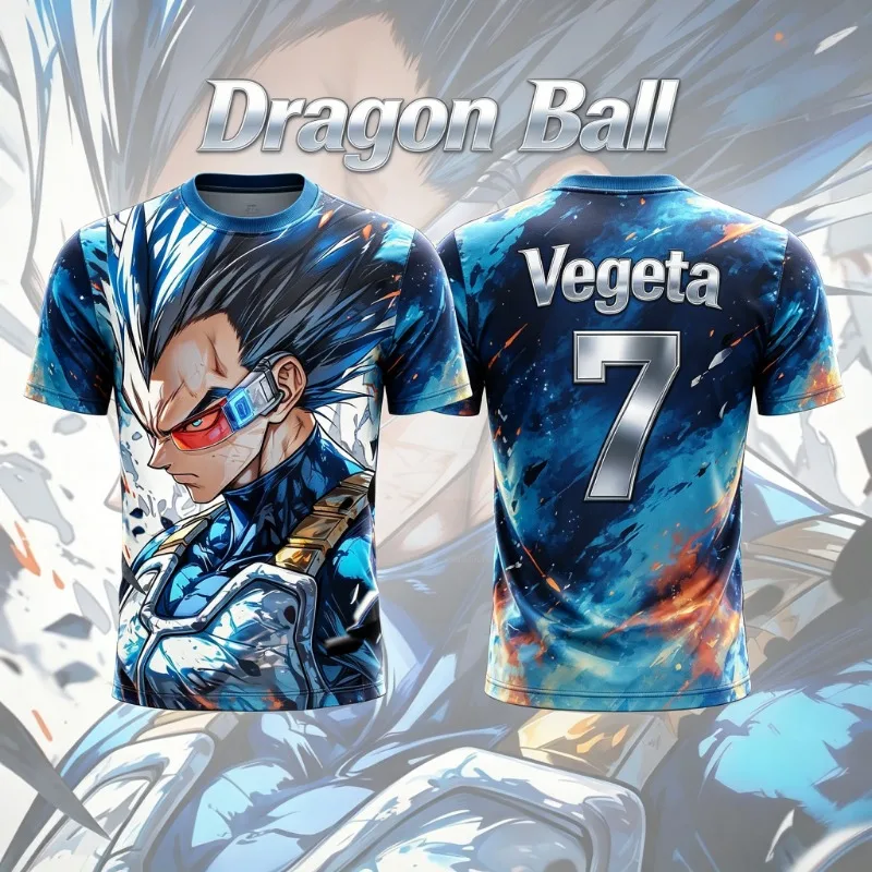 2026 Sommer Neu Herren Dragon Ball Nr. 10/7 Vegeta 3D-gedrucktes Fußballtrikot T-Shirt Anime T-Shirt Spezielles Kindertrikot Y2K