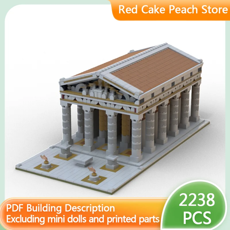 

City Street View Model MOC Building Bricks Greek Temple Architecture Modular Technology Children Holiday Gifts Assemble Toy Suit