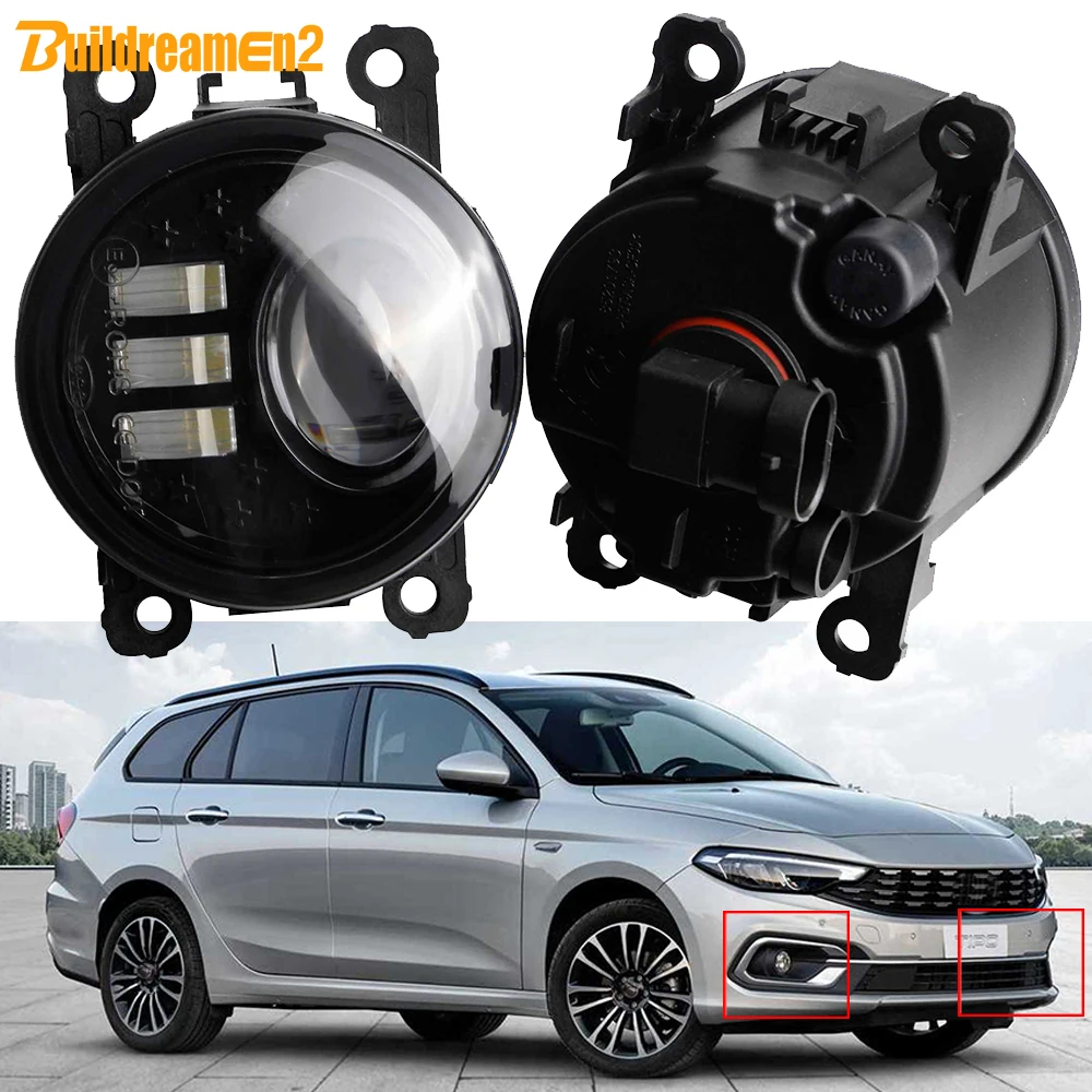 2 X LED Lens Fog Light 30W H11 Car Front Fog Lamp 12V For Fiat Tipo Wagon Estate Hatchback Tipo Cross 2015-2022 (Except Sedan)