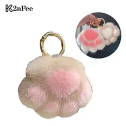 Charm Fashion Plush Bear Paw Car Keychain Women's Cat Paw Faux Fur Keychain Bag Pendant Party Favor Jewelry