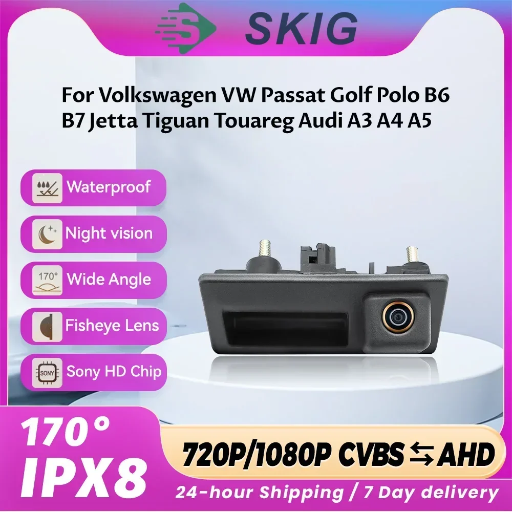 

LS AHD 1080P 170° Car Rear View Trunk Handle Camera For Volkswagen VW Passat Golf Polo B6 B7 Jetta Tiguan Touareg Audi A3 A4 A5