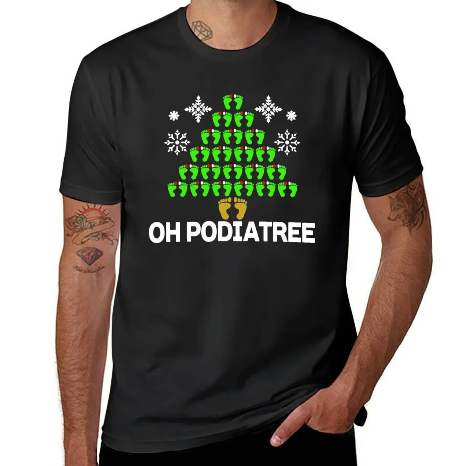 Oh Podiatree Podiatrist Foot Christmas Tree T-Shirt korean fashion vintage blacks plus size tops fitted t shirts for men