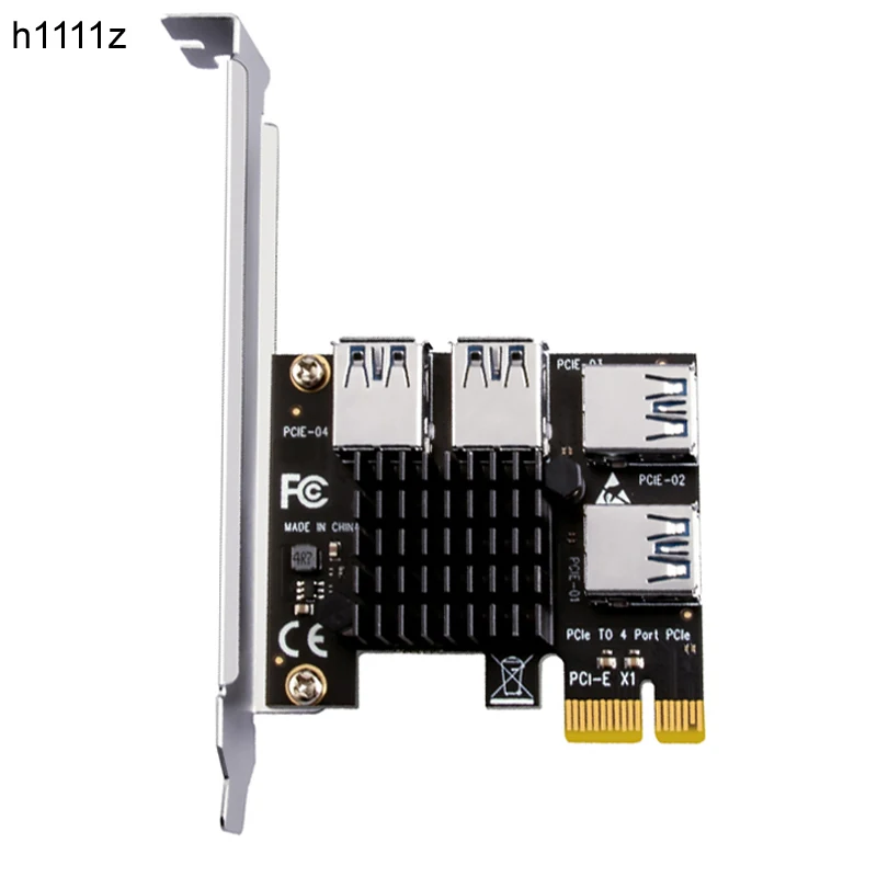 

Карта расширения PCIE 1-4, внешний 4 слота PCI-E, адаптер PCIE X1 5 Гбит/с, USB3.0, PCIe, преобразователь, высокая стабильность для майнинга биткоинов