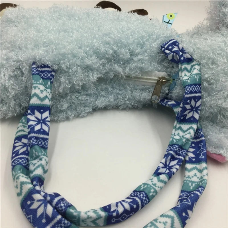 Cute and Cute Lamb Plush Bag Sheep Double Bag Storage Zipper Plush Small Bag Doll Souvenir Gift